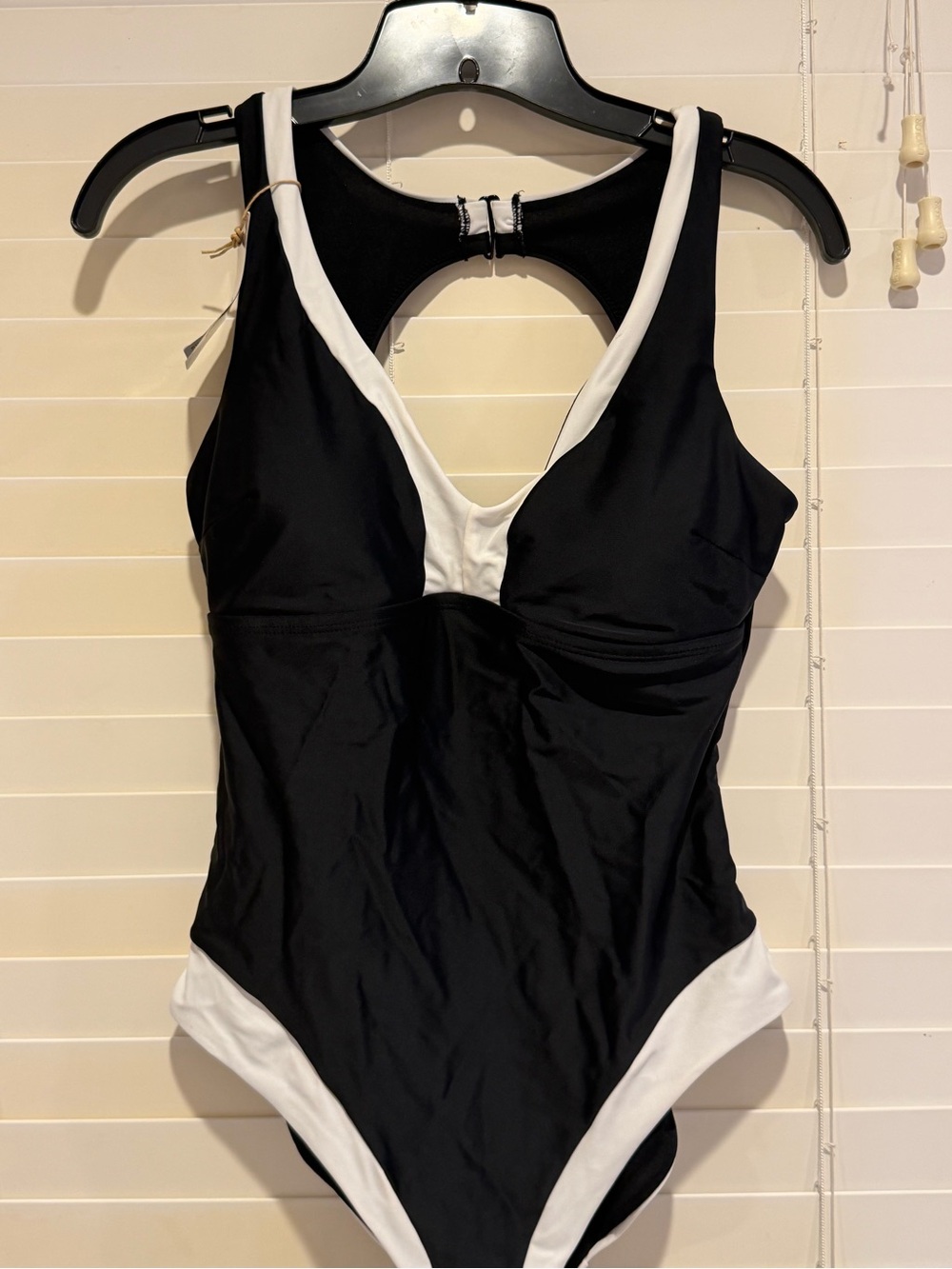 Classic Black & White One-Piece Swim Suit